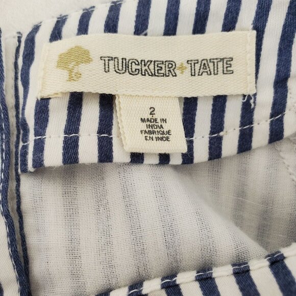 2 Pc Striped Tucker Tate Dress + Something Navy Blouson Top Baby Girl 24 Mo - Picture 6 of 13